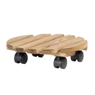 Carro Porta Macetas Madera Redondo